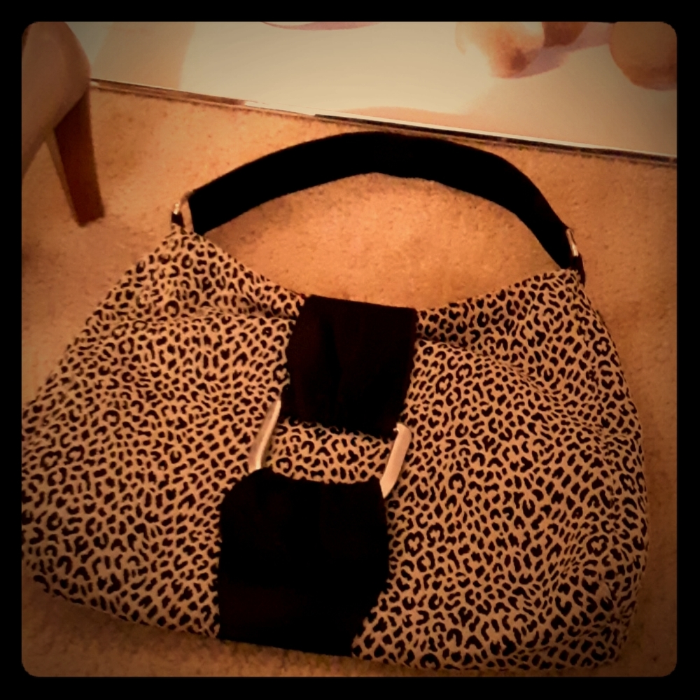 Tiger leopard print cat purse Carol Baskins style